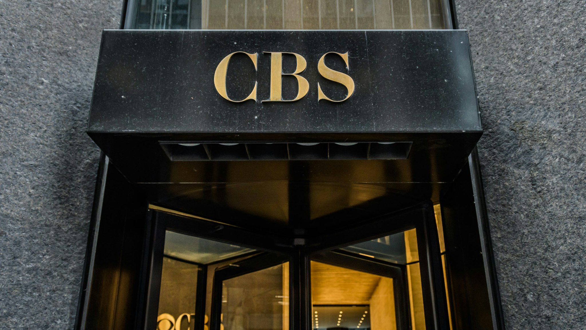 MANHATTAN, NEW YORK, UNITED STATES - 2020/01/10: Main entrance to CBS (Columbia Broadcasting Syetem) headquarters in New York City. (Photo by Erik McGregor/LightRocket via Getty Images)