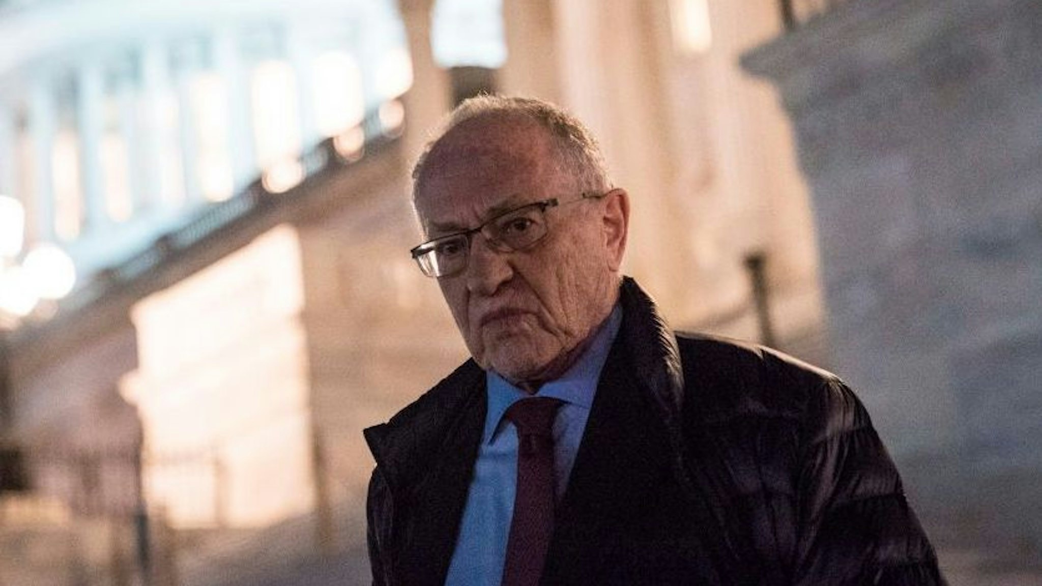 Attorney Alan Dershowitz, a member of President Donald Trump's legal team, leaves the U.S. Capitol following continuation of the impeachment trial in the Senate January 29, 2020 in Washington, DC.