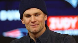 Tom Brady Tom Brady #12 of the New England Patriots talks with the media during a press conference after the AFC Wild Card Playoff game against the Tennessee Titans at Gillette Stadium on January 04, 2020 in Foxborough, Massachusetts