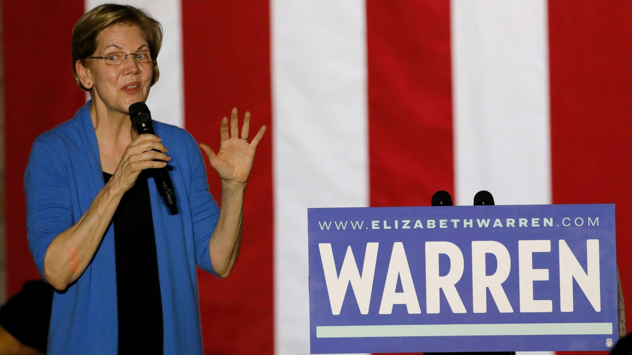 Democratic presidential hopeful Massachusetts Senator Elizabeth Warren speaks during a campaign rally at Eastern Market in Detroit, Michigan, on March 3, 2020. - Fourteen states and American Samoa are holding presidential primary elections, with over 1400 delegates at stake. (Photo by JEFF KOWALSKY / AFP) (Photo by JEFF KOWALSKY/AFP via Getty Images)