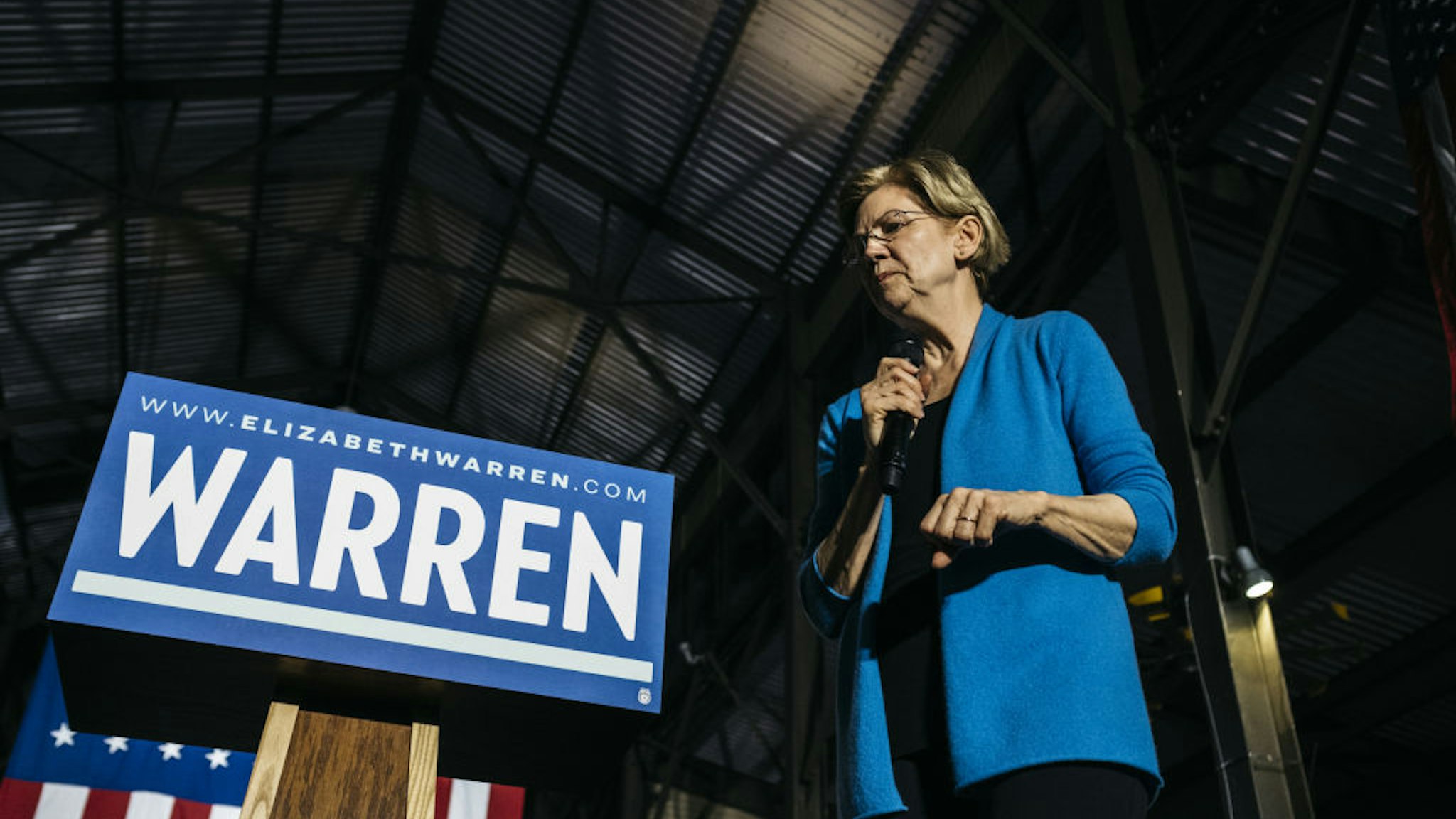 Senator Elizabeth Warren, a Democrat from Massachusetts and 2020 presidential candidate, pauses while speaking during a rally in Detroit, Michigan, U.S., on Tuesday, March 3, 2020.