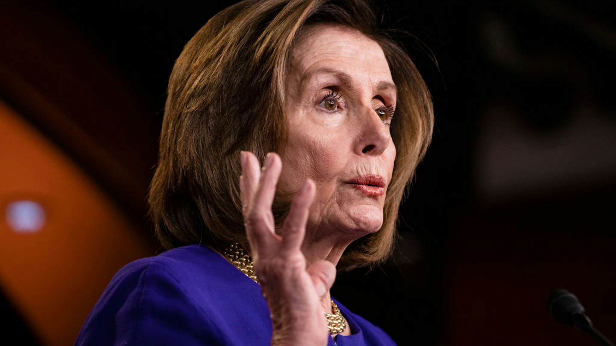 Speaker of the House Nancy Pelosi (D-CA) holds her weekly press conference on Capitol Hill on March 5, 2020 in Washington, DC.