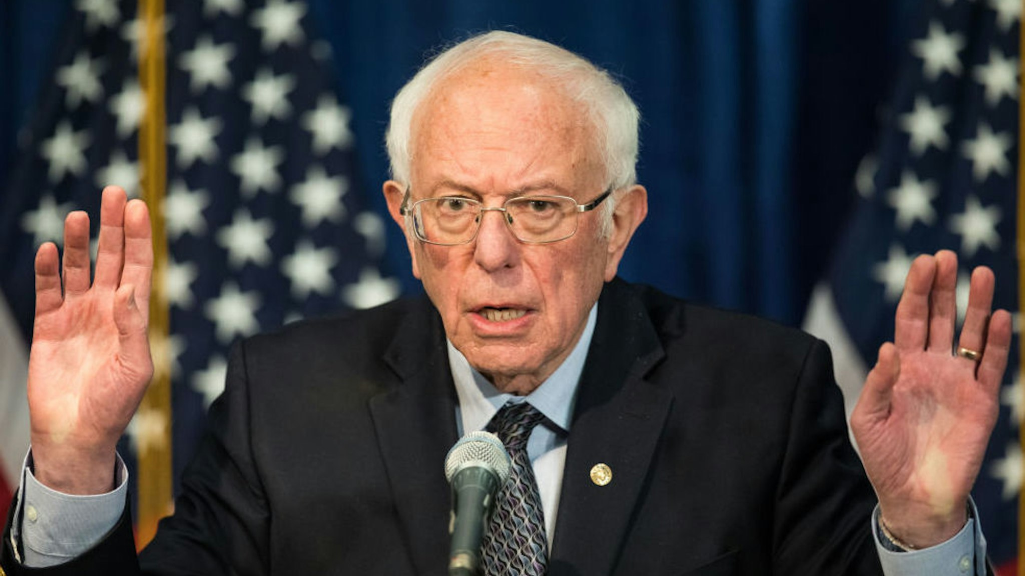 Democratic presidential candidate Sen. Bernie Sanders (I-VT) delivers a campaign update at the Hotel Vermont on March 11, 2020 in Burlington, Vermont.