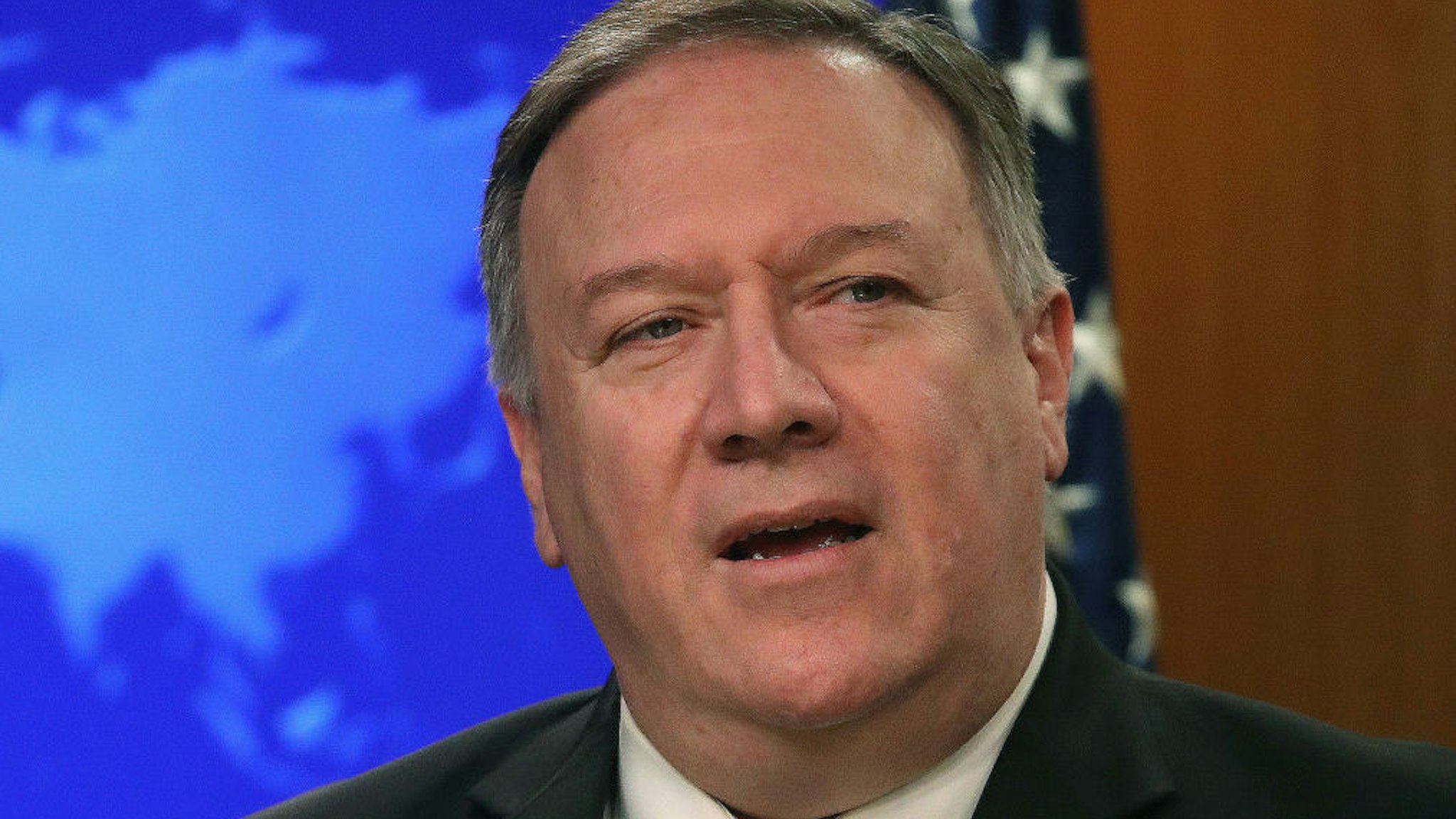 U.S. Secretary of State Mike Pompeo speaks during a briefing at the State Department on February 5, 2020 in Washington, DC.