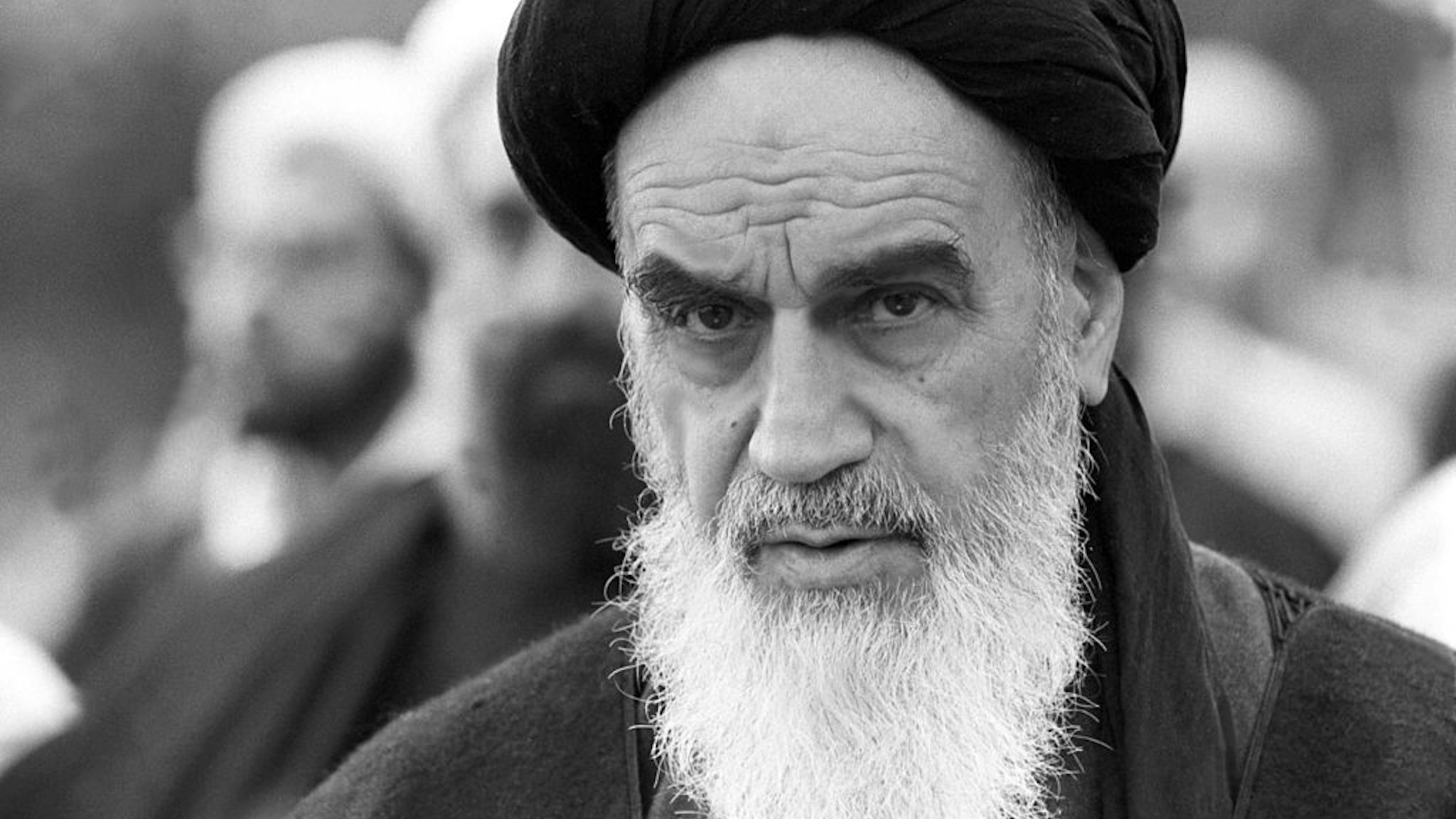 Ayatollah Khomeini praying in Neauphle -le -Chateau, France on November 20, 1978.