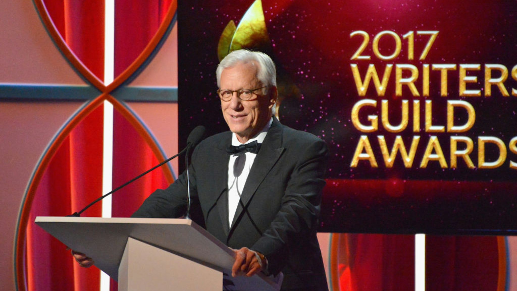 Actor James Woods speaks onstage during the 2017 Writers Guild Awards L.A. Ceremony at The Beverly Hilton Hotel on February 19, 2017 in Beverly Hills, California.