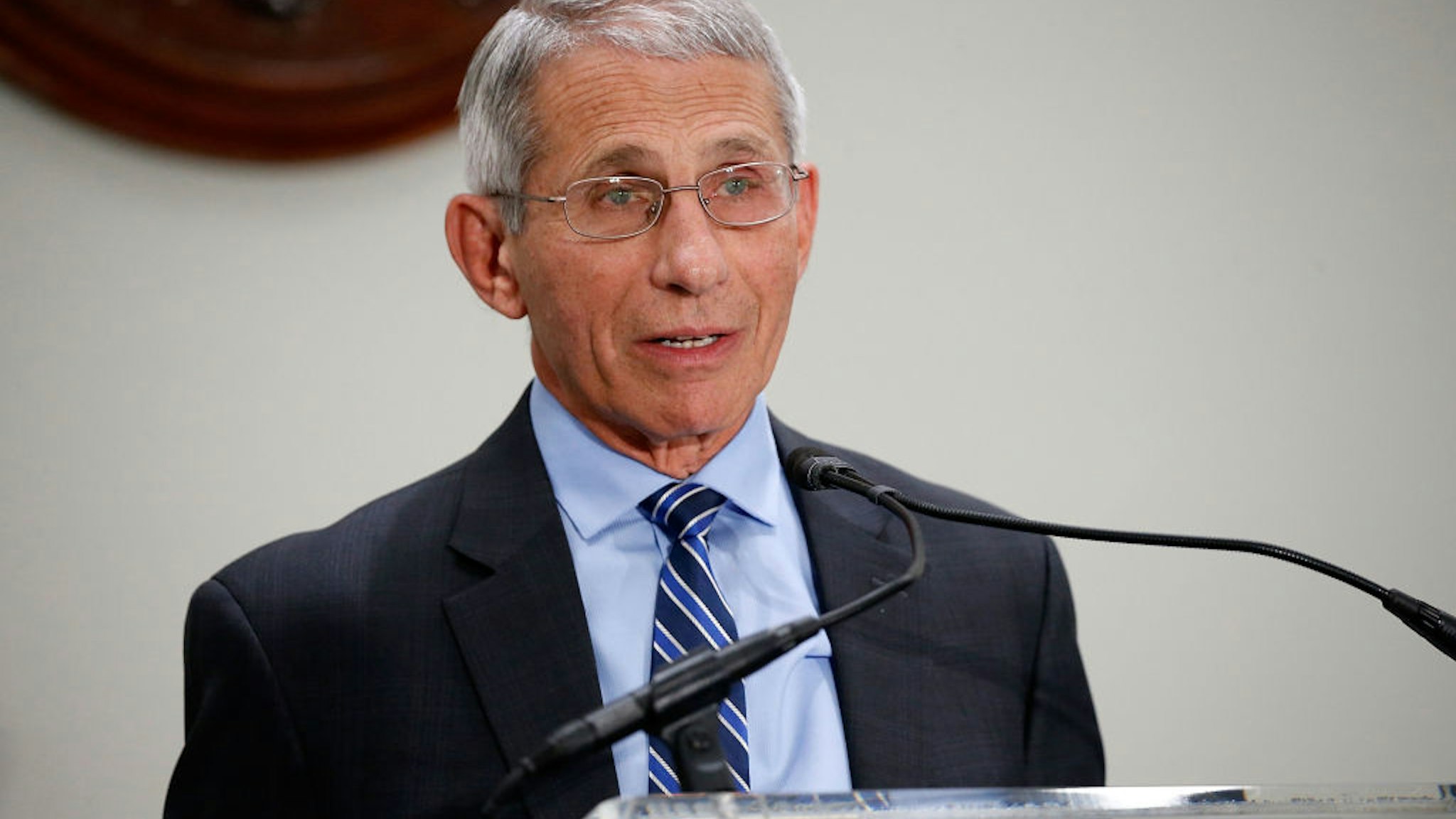 Anthony Fauci, M.D., Director, National Institute of Allergy and Infectious Diseases, National Institutes of Health (NIH), speaks at "Making AIDS History: A Roadmap for Ending the Epidemic" at the Hart Senate Building on June 14, 2017 in Washington, DC.
