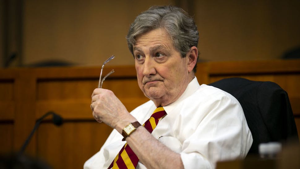 Sen. John Kennedy Senator John Kennedy, a Republican from Louisiana, listens as Mark Zuckerberg, chief executive officer and founder of Facebook Inc., not pictured, speaks during a joint hearing of the Senate Judiciary and Commerce Committees in Washington, D.C., U.S., on Tuesday, April 10, 2018.