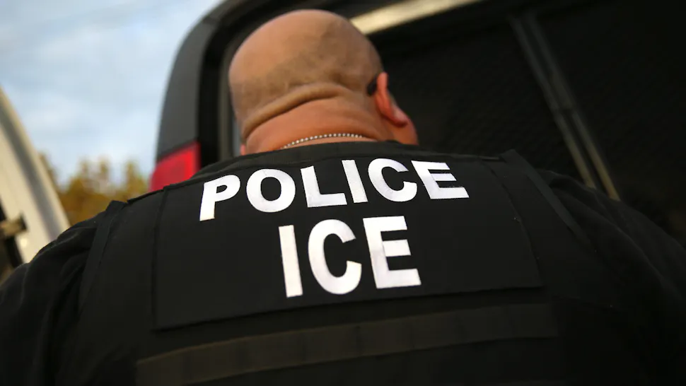 ICE Agents Detain Suspected Undocumented Immigrants In Raids LOS ANGELES, CA - OCTOBER 14: U.S. Immigration and Customs Enforcement (ICE), agents detain an immigrant on October 14, 2015 in Los Angeles, California. ICE agents said the immigrant, a legal resident with a Green Card, was a convicted criminal and member of the Alabama Street Gang in the Canoga Park area. ICE builds deportation cases against thousands of immigrants living in the United States. Green Card holders are also vulnerable to deportation if convicted of certain crimes. The number of ICE detentions and deportations from California has dropped since the state passed the Trust Act in October 2013, which set limits on California state law enforcement cooperation with federal immigration authorities.
