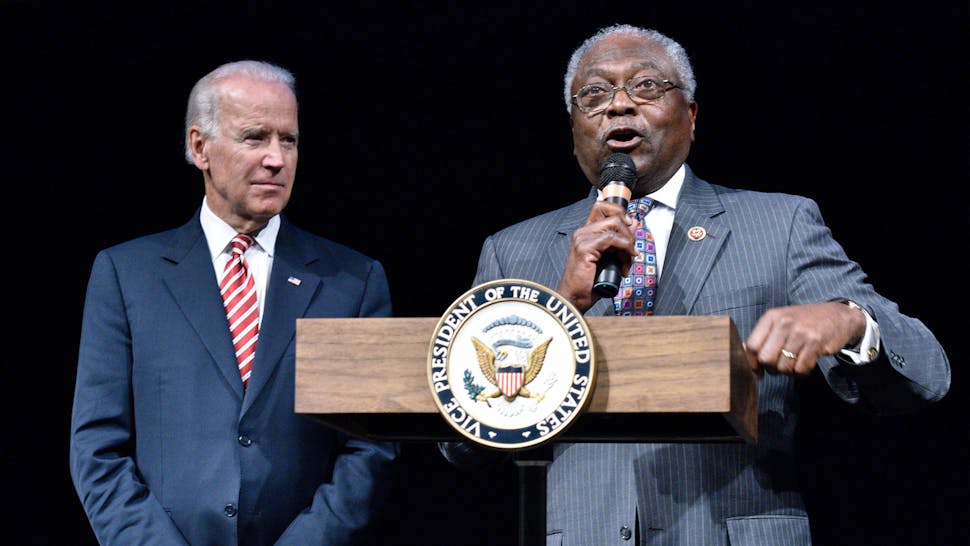 44th Annual Legislative Conference – Day 1 WASHINGTON, DC - SEPTEMBER 24: (L-R) Vice President Joe Biden is introduced by U.S. Representative James Clyburn at the CBC Spouses 17th Annual Celebration of Leadership in the Fine Arts at the Nuseum Museum on September 24, 2014 in Washington, DC.