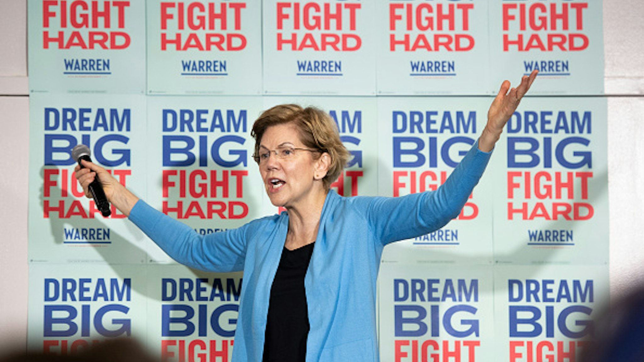 COLUMBIA, SC - FEBRUARY 29: Democratic presidential candidate Sen. Elizabeth Warren (D-MA) addresses a crowd during a canvassing kickoff event February 29, 2020 in Columbia, South Carolina. South Carolinians will participate in the Democratic presidential primary today.