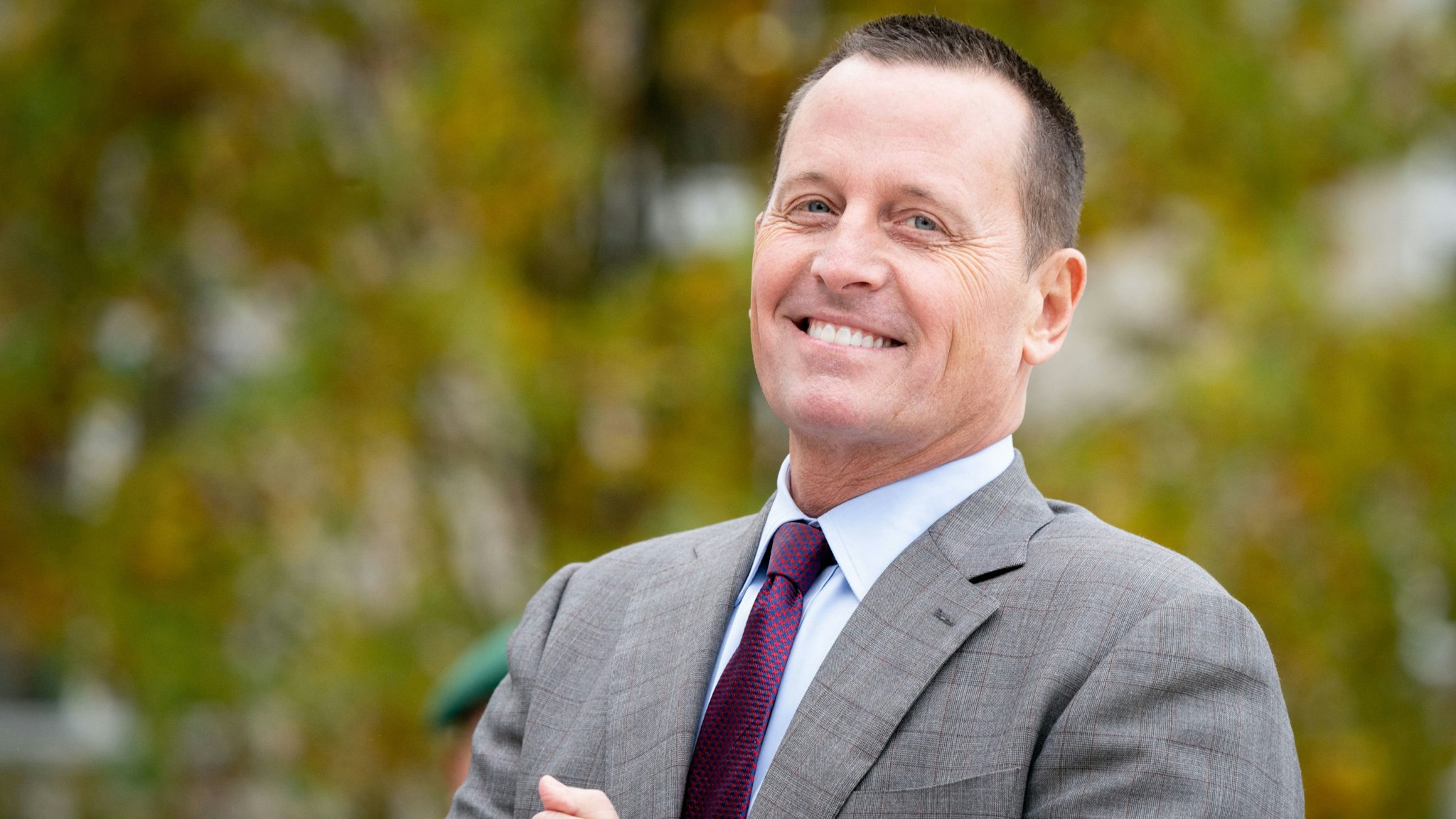 08 November 2019, Berlin: Richard Grenell, Ambassador of the United States to Germany, stands in front of the Department of Defense and waits for the US Secretary of State and the German Secretary of Defense.