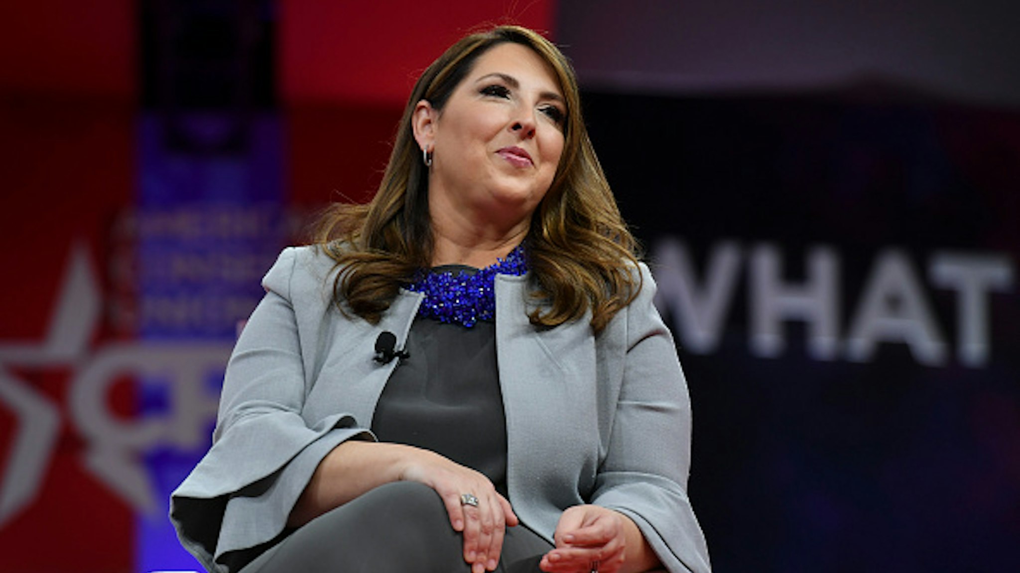 NATIONAL HARBOR, MD - FEBRUARY 28: Ronna McDaniel, Chair of the Republican National Committee speaks during a session at CPAC 2019 on February 28, 2019 in National Harbor, Md.