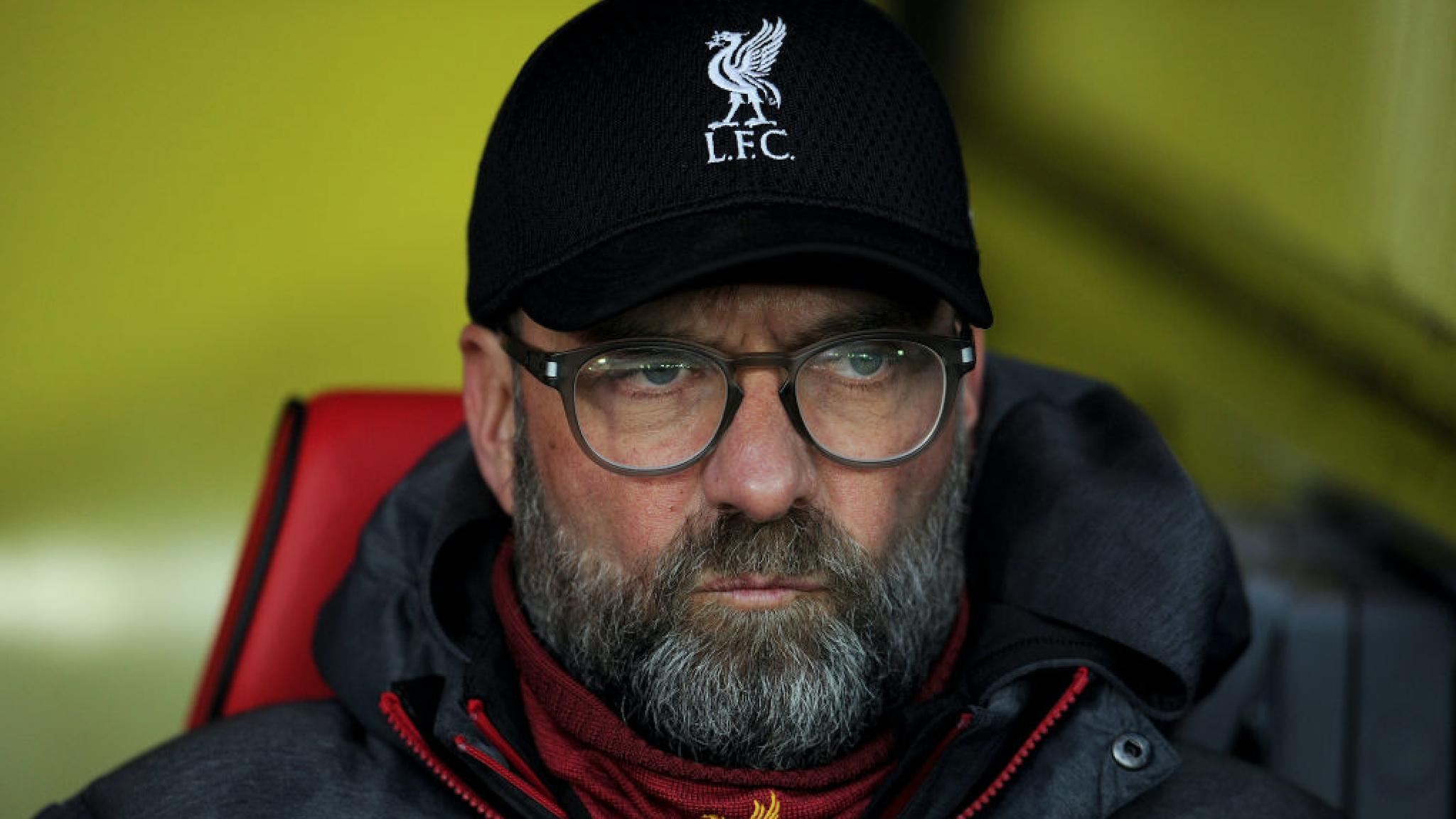 Jurgen Klopp manager of Liverpool during the Premier League match between Watford FC and Liverpool FC at Vicarage Road on February 29, 2020 in Watford, United Kingdom.