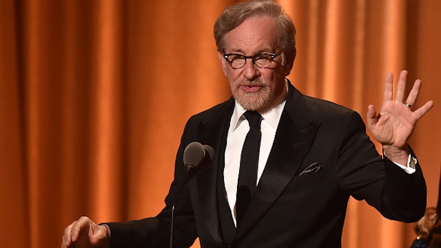 US filmmaker Steven Spielberg speaks at the 10th Annual Governors Awards gala hosted by the Academy of Motion Picture Arts and Sciences at the the Dolby Theater at Hollywood &amp; Highland Center in Hollywood, California on November 18, 2018.