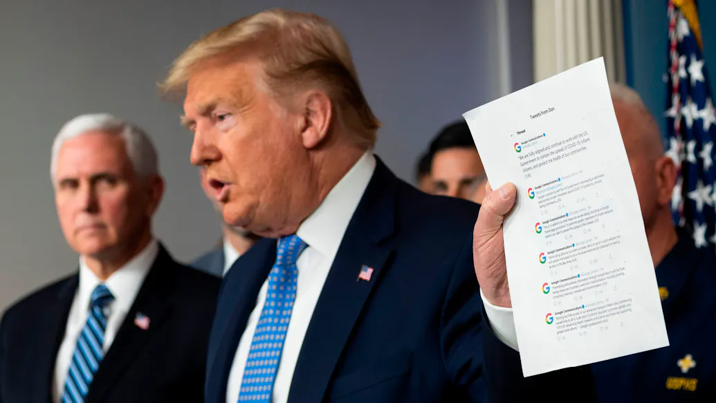 WATCH: Trump Torches Media Over False Google Website Claims, Flicks Paper