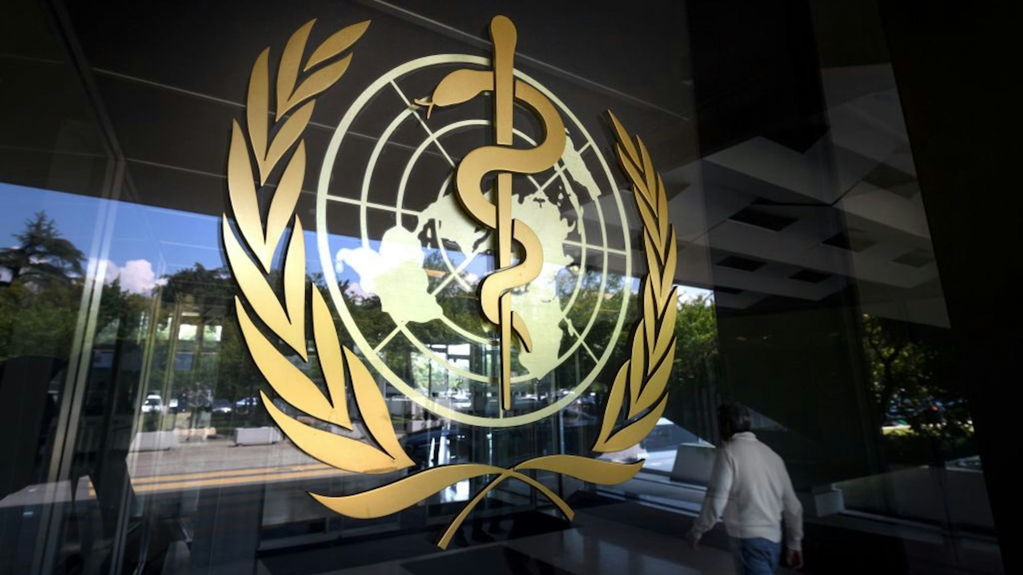 A sign of the World Health Organization (WHO) is seen at the entrance of the UN specialised agency's headquarters on May 18, 2018 in Geneva. - An Ebola outbreak in the Democratic Republic of the Congo has a high risk of spreading internally, the World Health Organization warned ahead of a meeting on whether to declare it an event of international concern. (Photo by Fabrice COFFRINI / AFP)