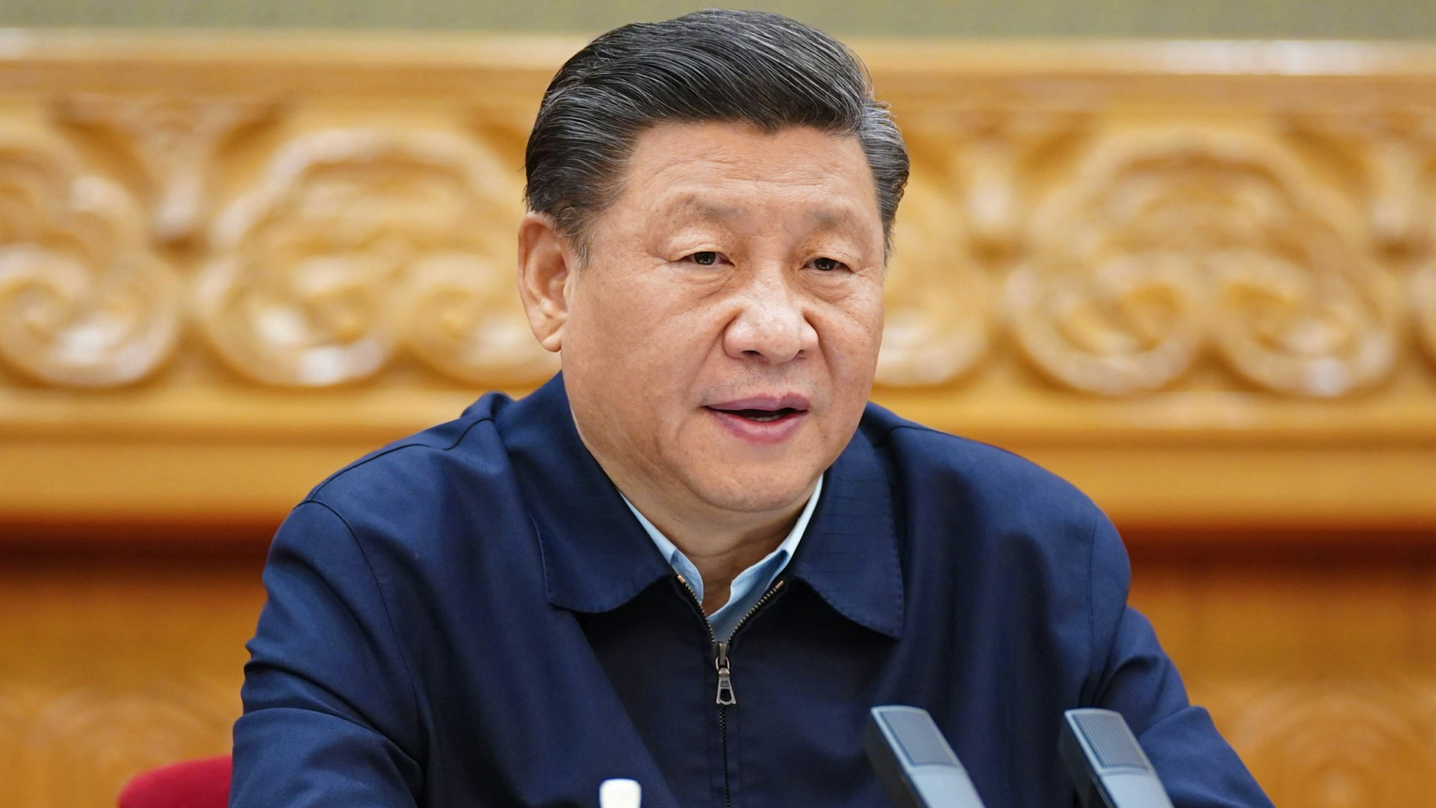 BEIJING, March 6, 2020 -- Chinese President Xi Jinping, also general secretary of the Communist Party of China Central Committee and chairman of the Central Military Commission, delivers an important speech at a symposium on securing a decisive victory in poverty alleviation in Beijing, capital of China, March 6, 2020.