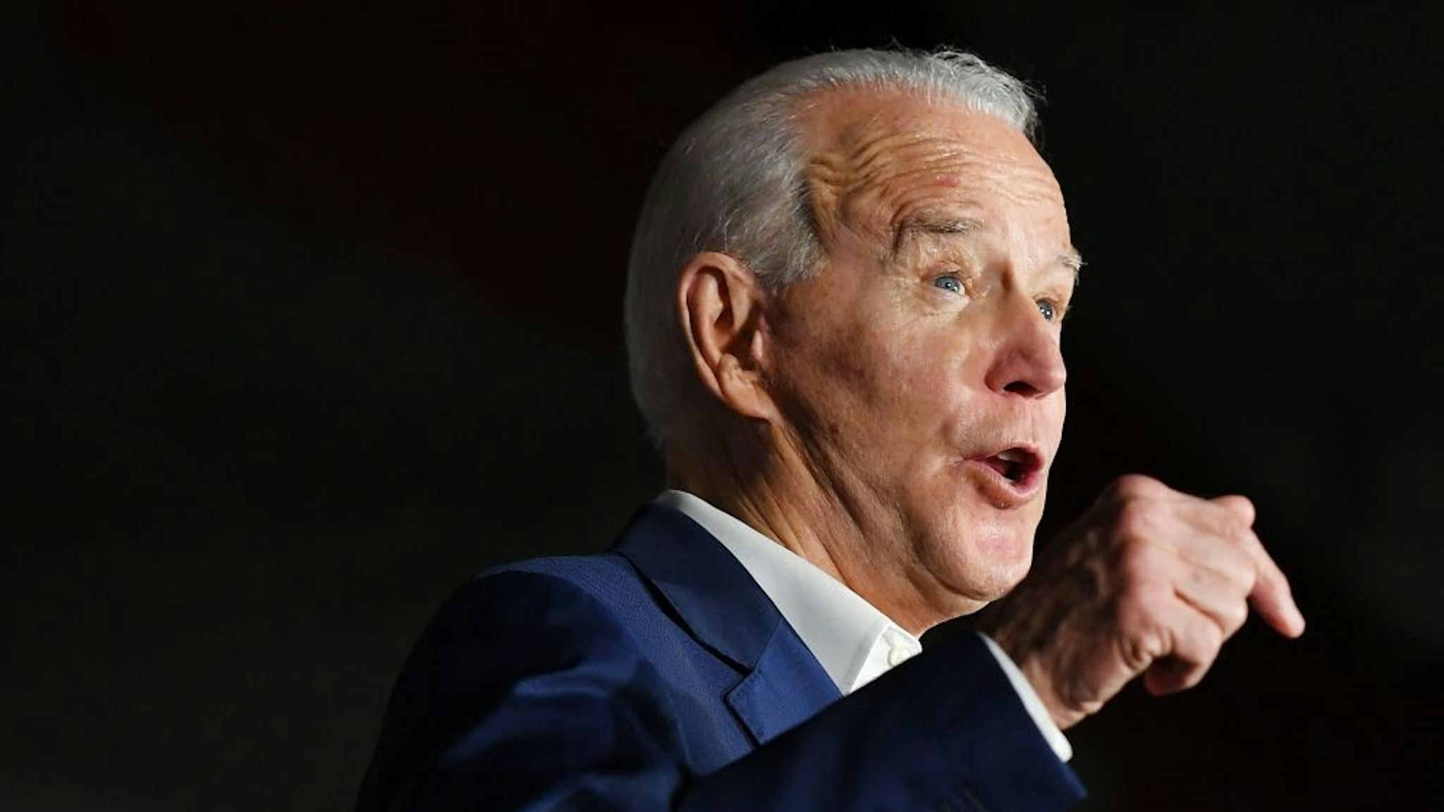 Democratic presidential candidate Joe Biden speaks during a rally at Tougaloo College in Tougaloo, Mississippi on March 8, 2020. (Photo by MANDEL NGAN / AFP) (Photo by