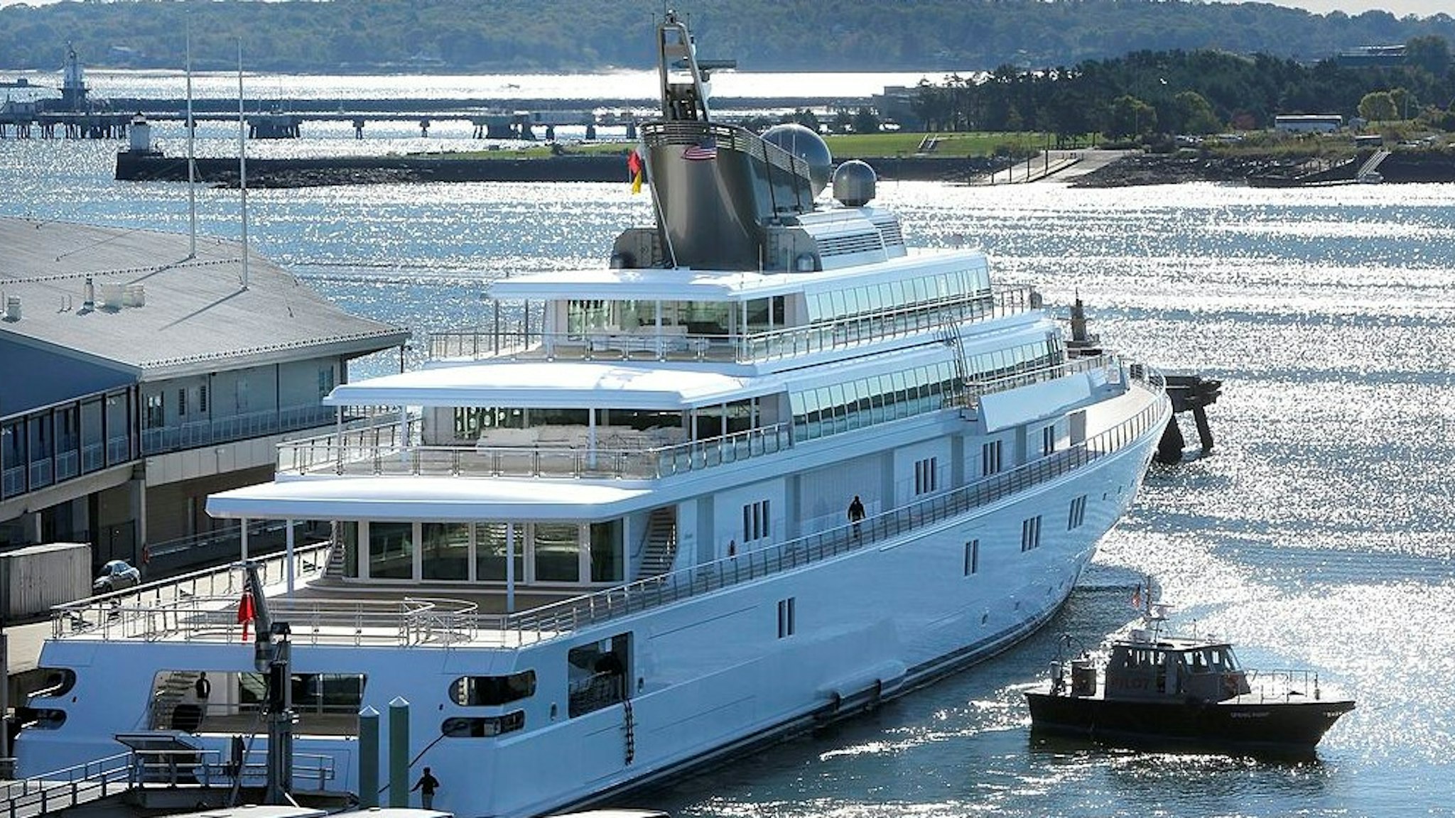 David Geffen's yacht Rising Sun came into Portland on Tuesday morning, September 24, 2013. (Photo by