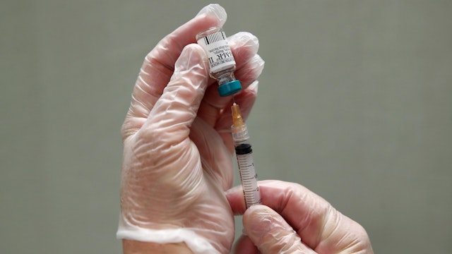 A measles vaccine is prepared on September 10, 2019 in Auckland, New Zealand.