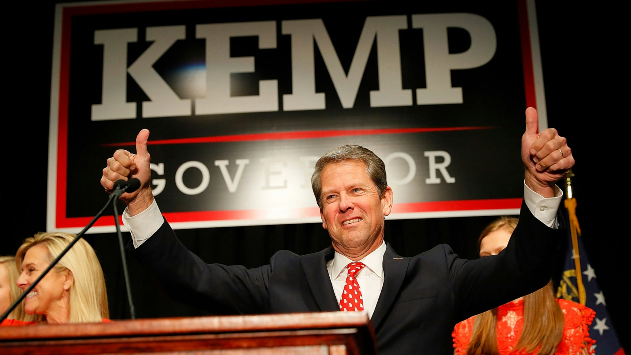 Republican gubernatorial candidate Brian Kemp attends the Election Night event at the Classic Center on November 6, 2018 in Athens, Georgia.