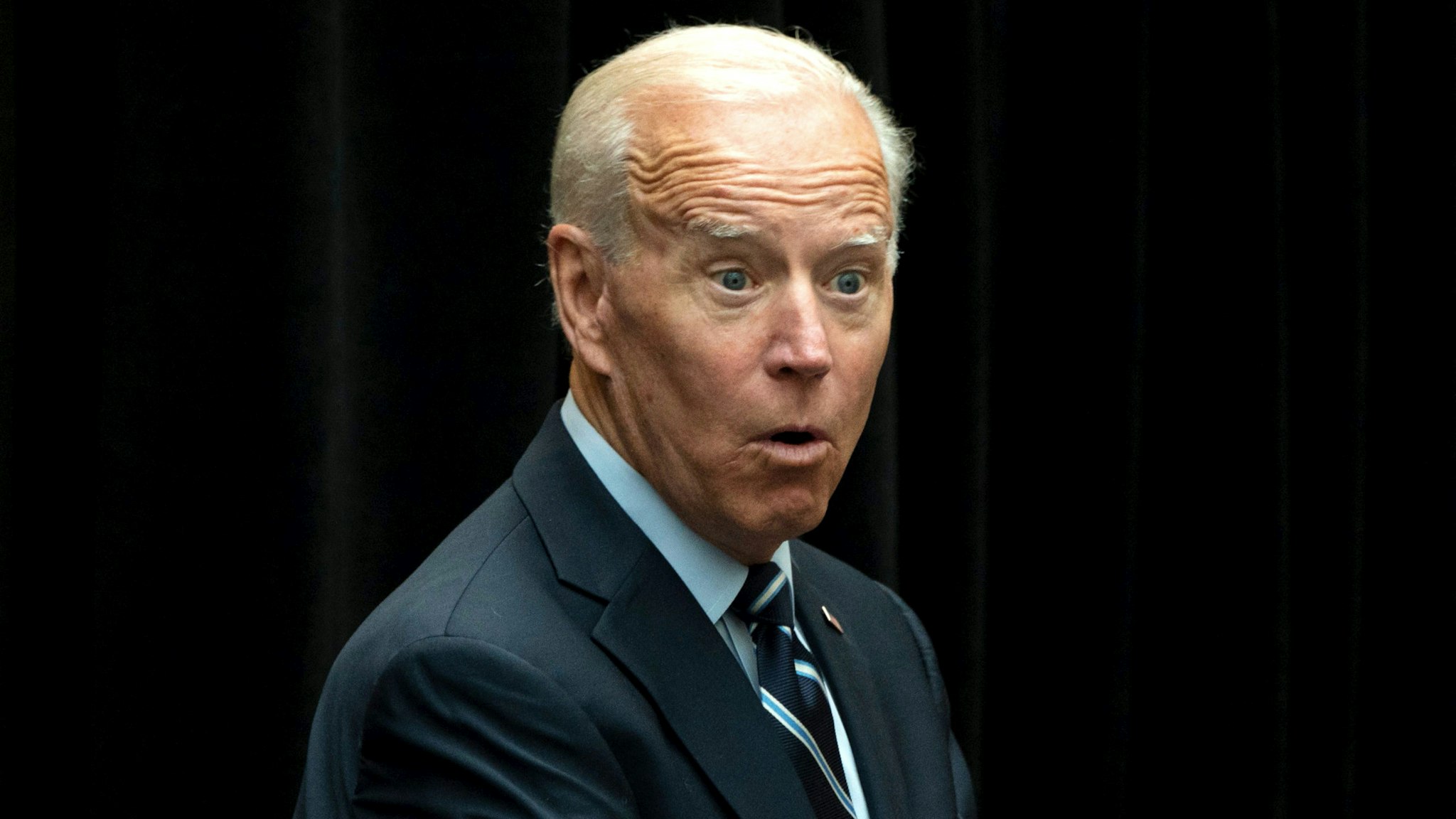Former US Vice President Joe Biden, the leading Democratic 2020 presidential candidate, arrives for a speech about his foreign policy vision for America on July 11, 2019 at the Graduate Center at City University New York City.