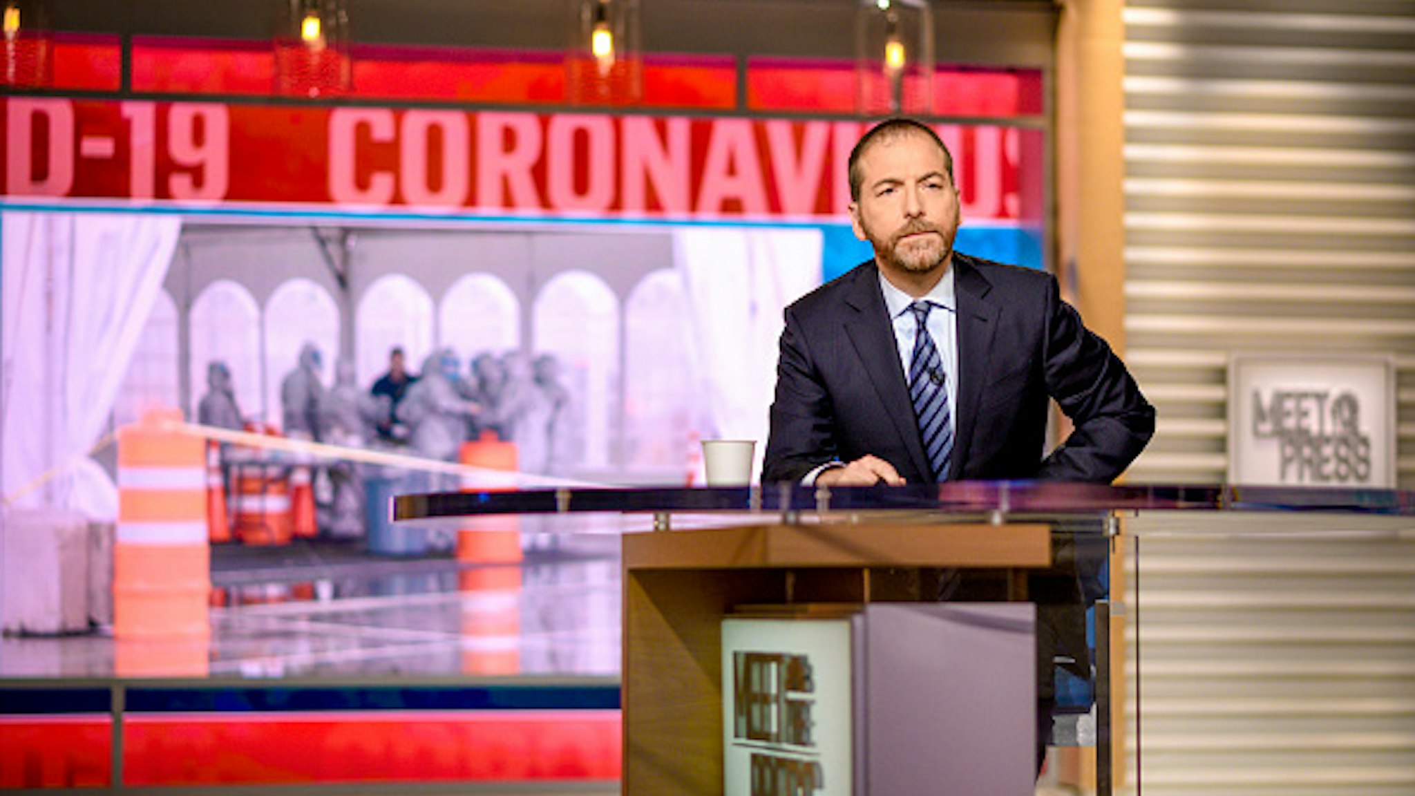 MEET THE PRESS -- Pictured: (l-r) -- Moderator Chuck Todd appears on Meet the Press" in Washington, D.C., Sunday, March 15, 2020.