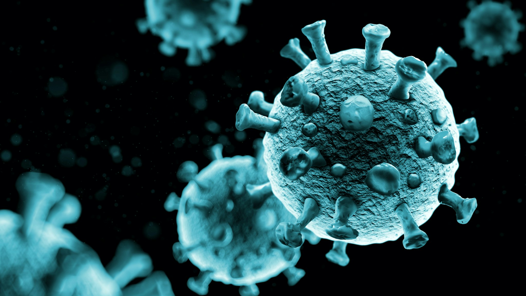 Virus - 3D Rendered Image on Dark Background. Viral Infection Concept.