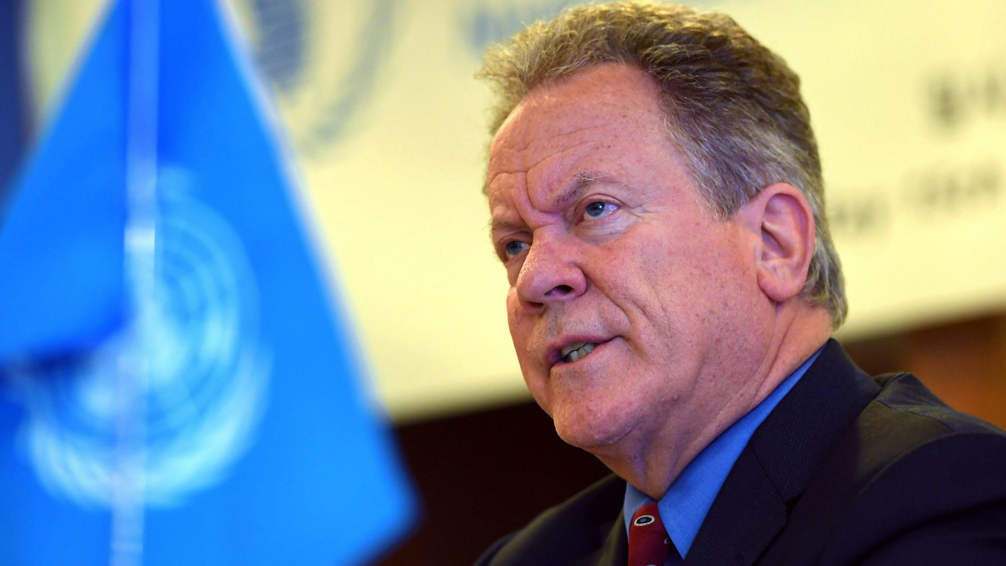 David Beasley, the United Nations World Food Programme (WFP) Executive Director, speaks during a press conference in Seoul on May 15, 2018 after his recent visit to North Korea. - North Korea is falling short of allowing proper access and monitoring for international aid, the head of the UN's World Food Programme said on May 15 following a four-day visit to the country.