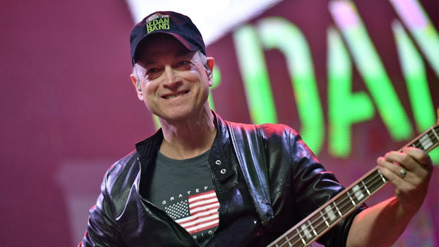 Actor/musician Gary Sinise of the Lt. Dan Band performs as part of a Salute to the Troops event at the Fremont Street Experience on November 9, 2019 in Las Vegas, Nevada. (Photo by David Becker/Getty Images)