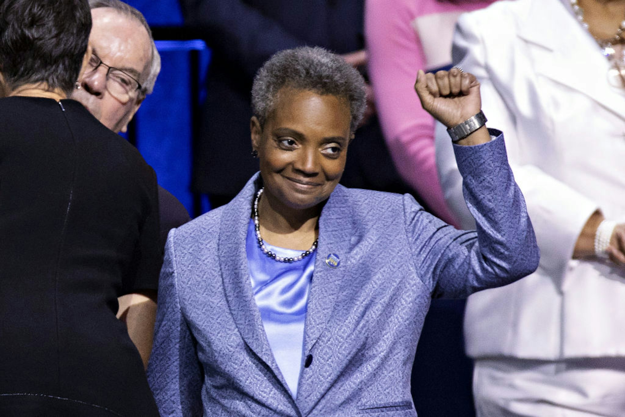 Lori Lightfoot, mayor of Chicago, gestures during an inauguration ceremony in Chicago, Illinois, U.S., on Monday, May 20, 2019.