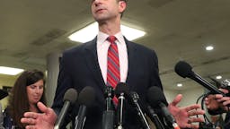Tom Cotton Sen. Tom Cotton (R-AR) speaks to the media after attending a briefing with administration officials about the situation with Iran, at the U.S. Capitol on January 8, 2020 in Washington, DC.