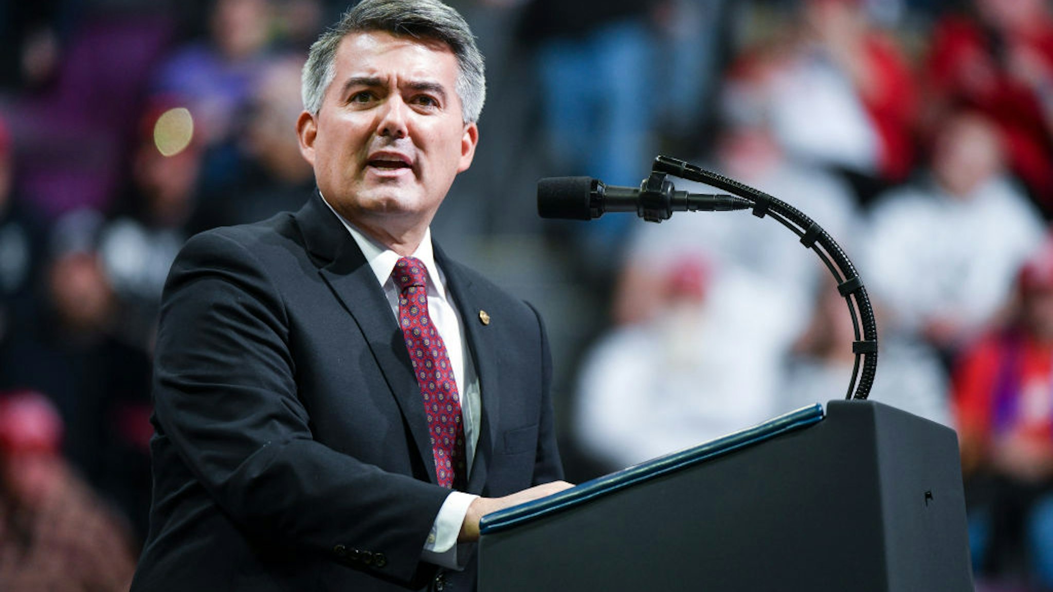 U.S. Sen. Cory Gardner (R-CO) speaks before the arrival of President Donald Trump at a Keep America Great rally on February 20, 2020 in Colorado Springs, Colorado.