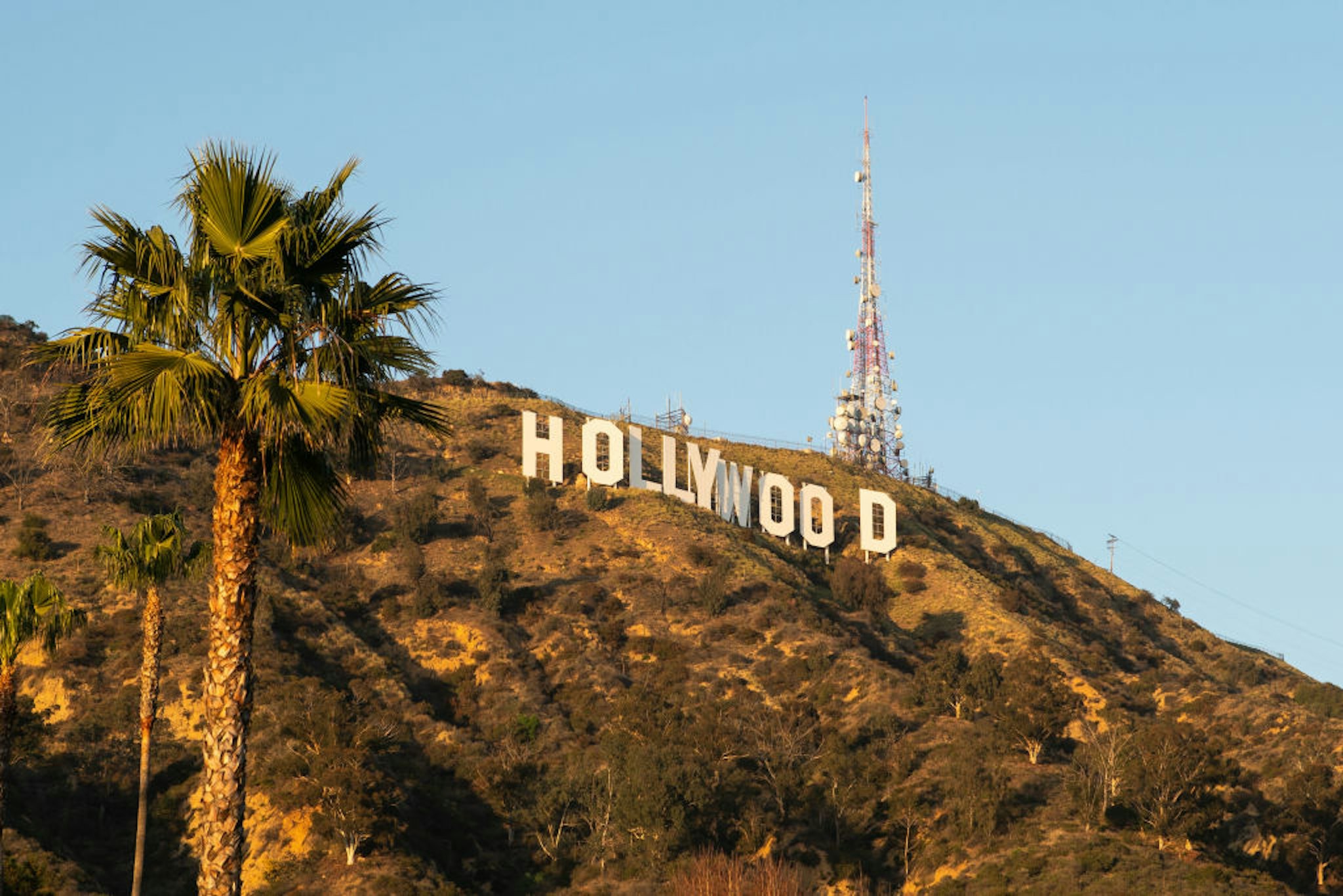 A view of the Hollywood Sign on Mount Lee on March 18, 2020 in Los Angeles, California.