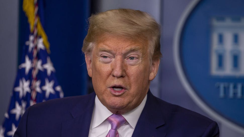 Members Of The Coronavirus Task Force Hold Press Briefing U.S. President Donald Trump speaks during a Coronavirus Task Force news conference at the White House in Washington, D.C., U.S., on Saturday, April 4, 2020.