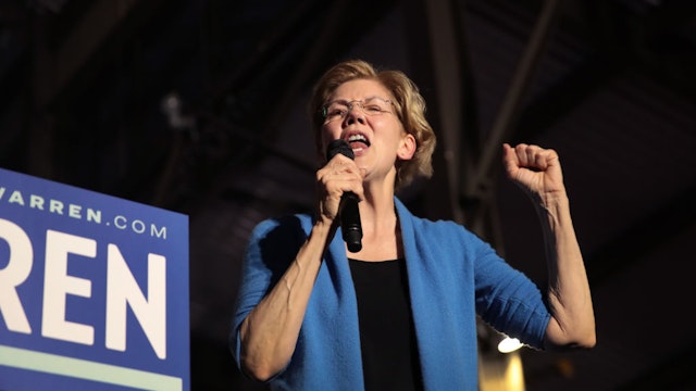 Democratic presidential candidate Sen. Elizabeth Warren (D-MA) speaks to supporters during a rally at Eastern Market as Super Tuesday results continue to come in on March 03, 2020 in Detroit, Michigan.