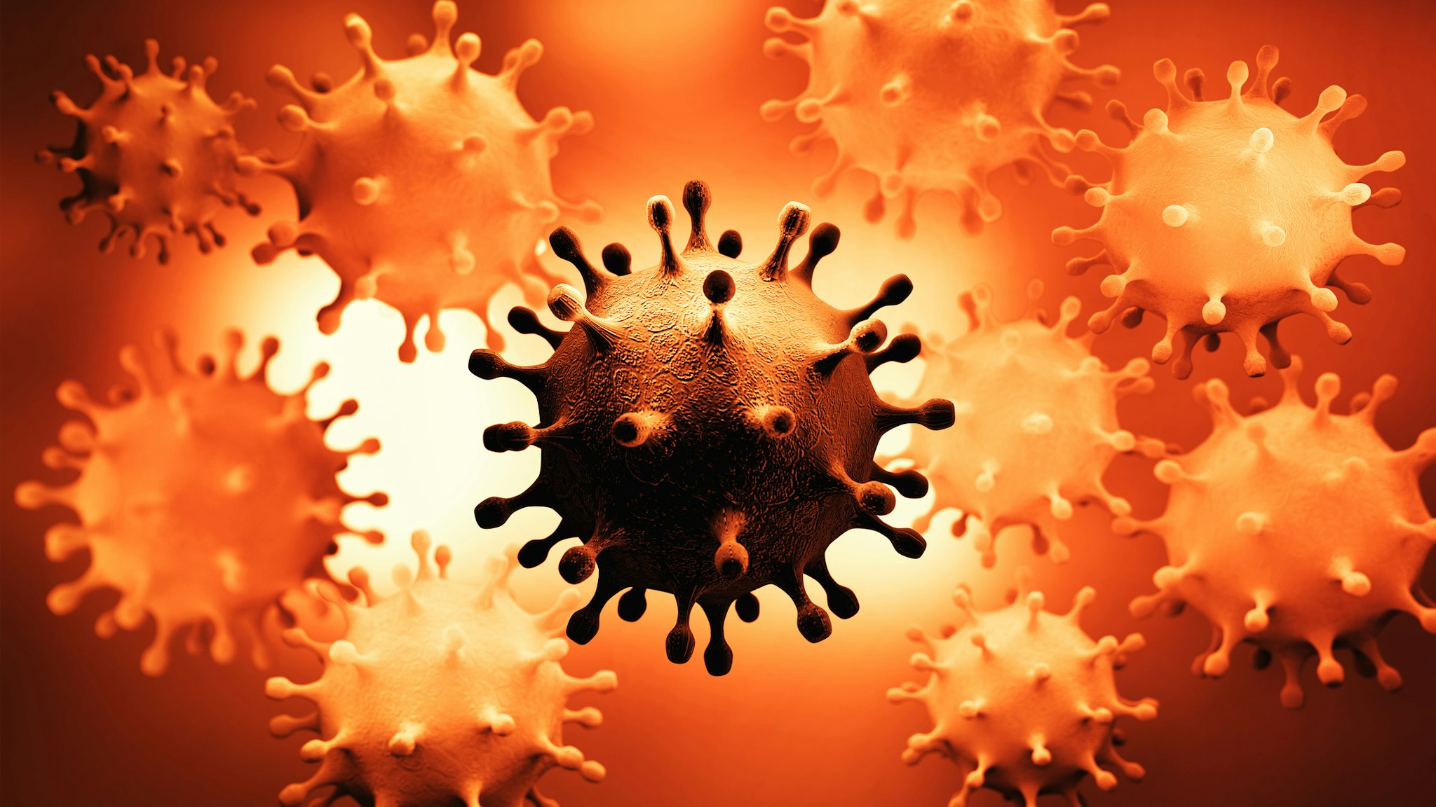 3D Rendering,Human coronavirus.coronavirus (nCoV) is a new strain that has not been previously identified in humans.Can cause colds as well as Middle East Respiratory Syndrome (MERS) and Severe Acute Respiratory Syndrome (SARS)