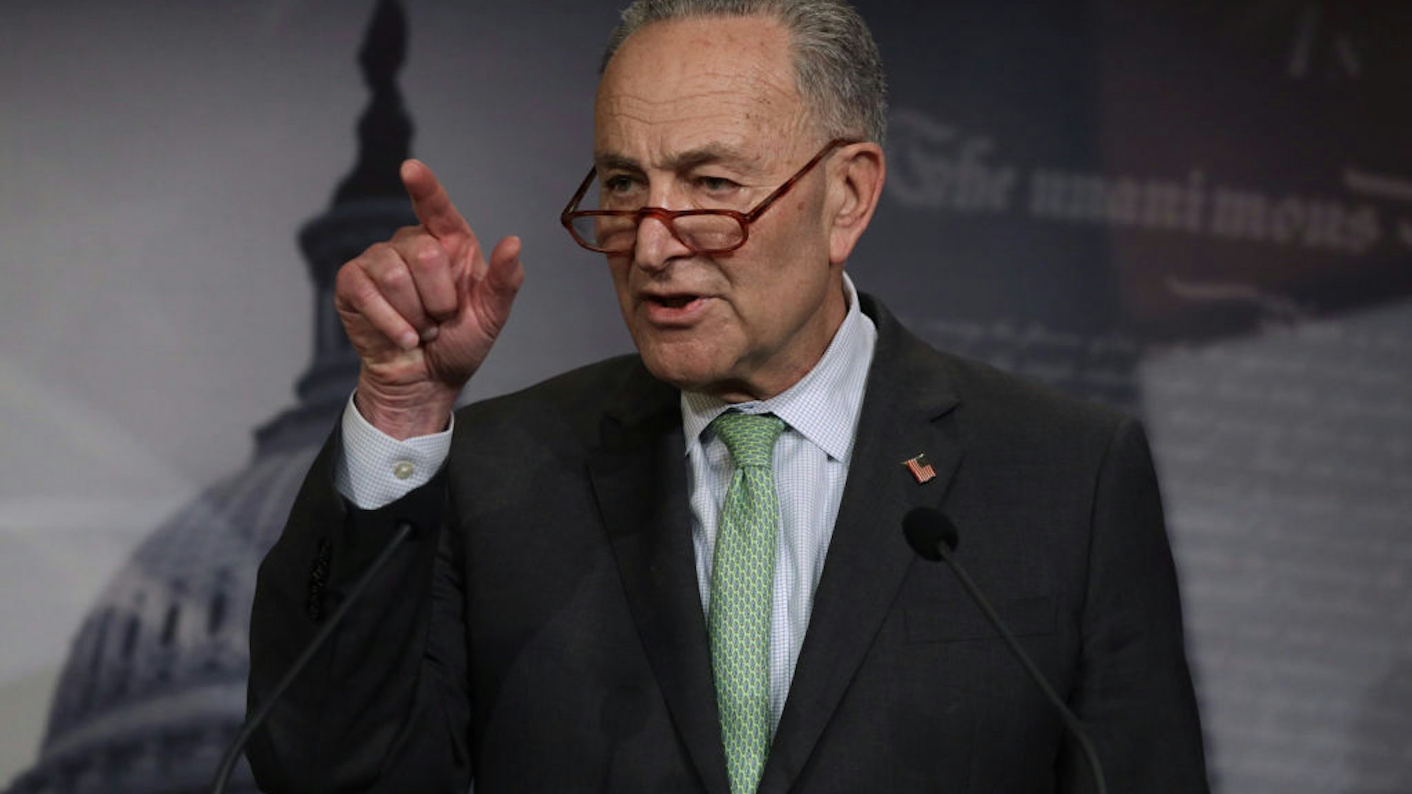 U.S. Senate Minority Leader Sen. Chuck Schumer (D-NY) speaks during a news conference at the U.S. Capitol March 17, 2020 in Washington, DC.
