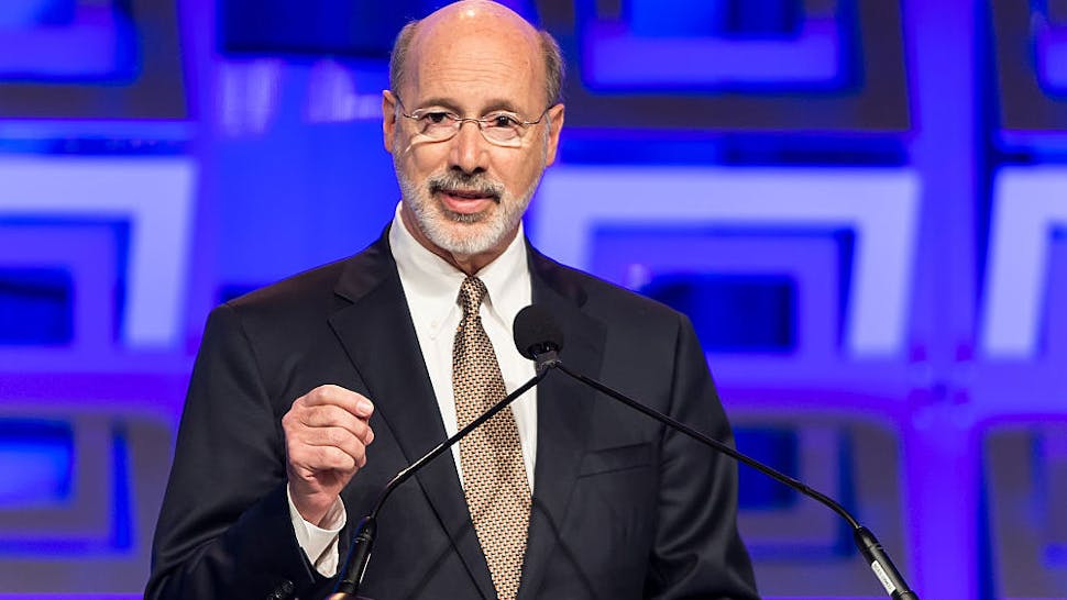 Governor of Pennsylvania Tom Wolf speaks during Pennsylvania Conference For Women 2015 at Pennsylvania Convention Center on November 19, 2015 in Philadelphia, Pennsylvania.