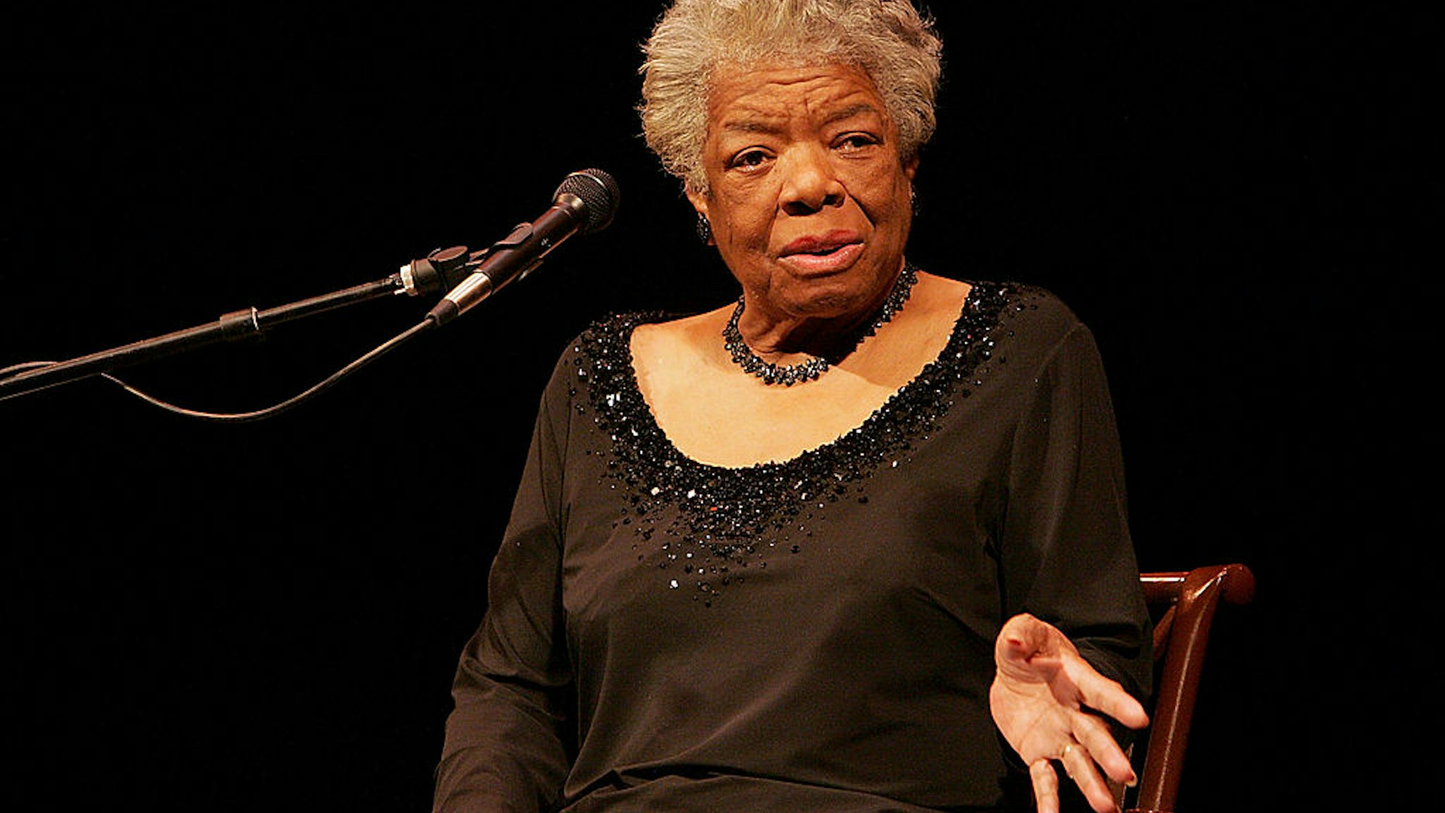 Dr. Maya Angelou speaks to a sold out crowd at the Paramount Theater on April 25, 2009 in Austin, Texas.