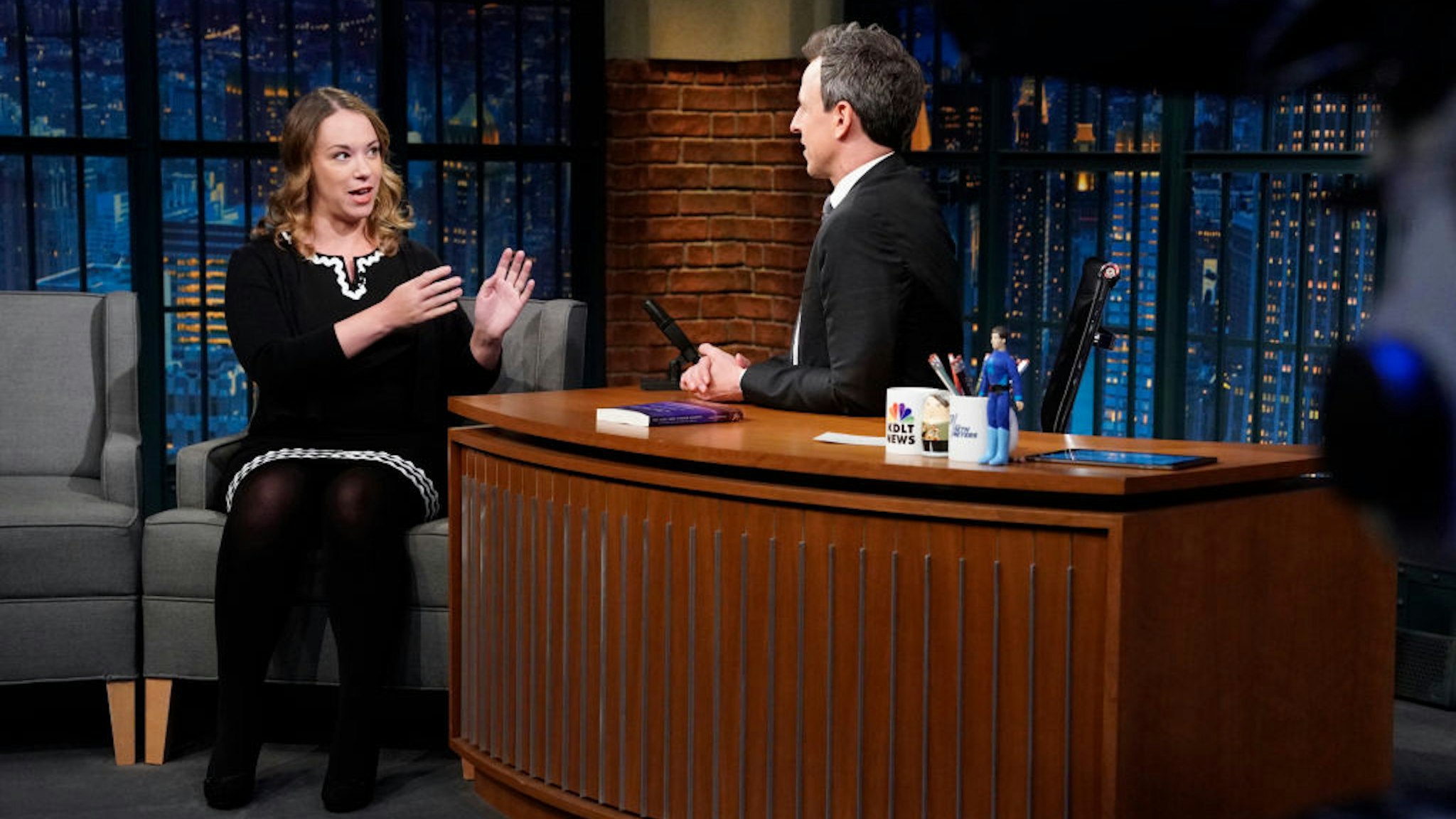 Sarah Kendzior during an interview with host Seth Meyers on April 24, 2018