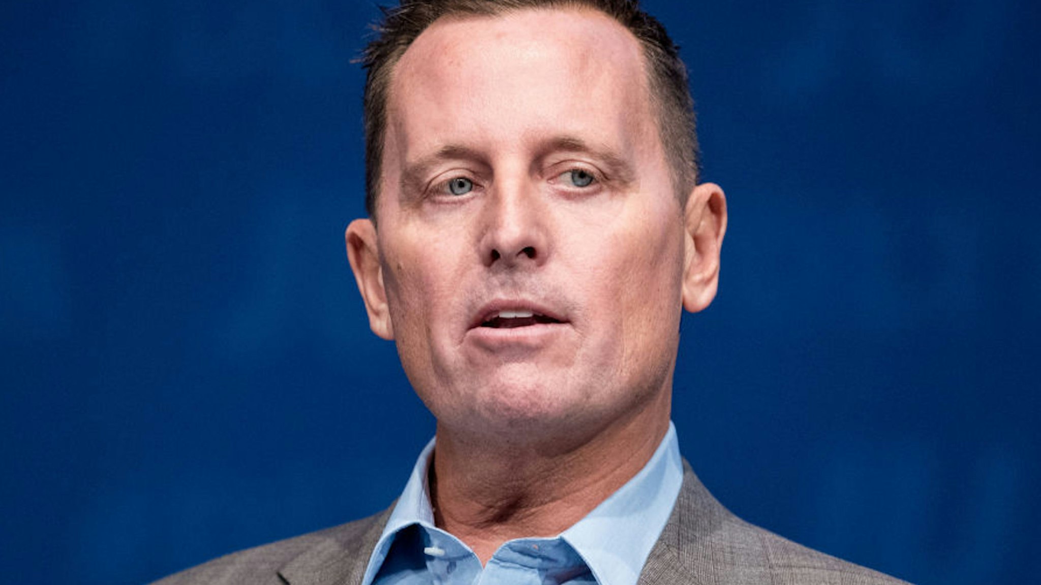 05 October 2018, Schleswig-Holstein, Kiel: Richard Grenell, US Ambassador to Germany, speaking during the Germany Day of the Young Union (JU). Grenell acknowledged the close relations between Germany and the USA, but at the same time reaffirmed the demands made by US President Trump to Germany and the EU. Photo: Daniel Bockwoldt/dpa
