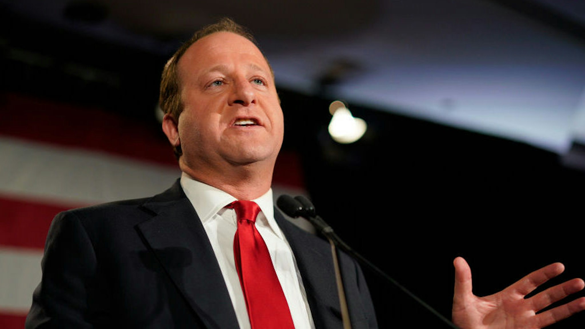 Democratic Colorado Governor-elect Jared Polis speaks at an election night rally on November 6, 2018 in Denver, Colorado. Polis defeated incumbent Republican Walker Stapleton to become the first openly gay man elected Governor in the country. (Photo by Rick T. Wilking/Getty Images)