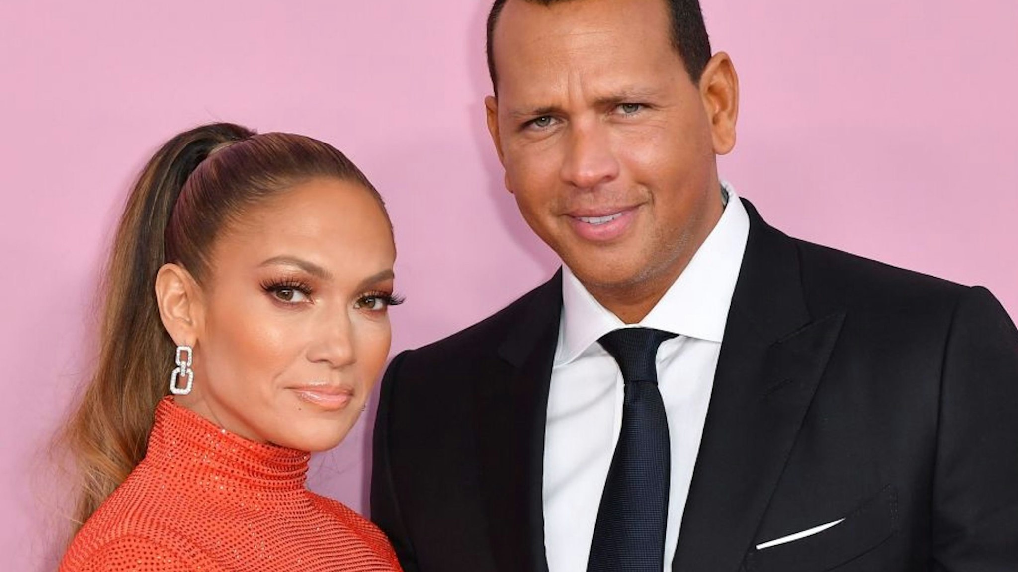 CFDA Fashion Icon Award recipient US singer Jennifer Lopez and fiance former baseball pro Alex Rodriguez arrive for the 2019 CFDA fashion awards at the Brooklyn Museum in New York City on June 3, 2019. (Photo by ANGELA WEISS / AFP)