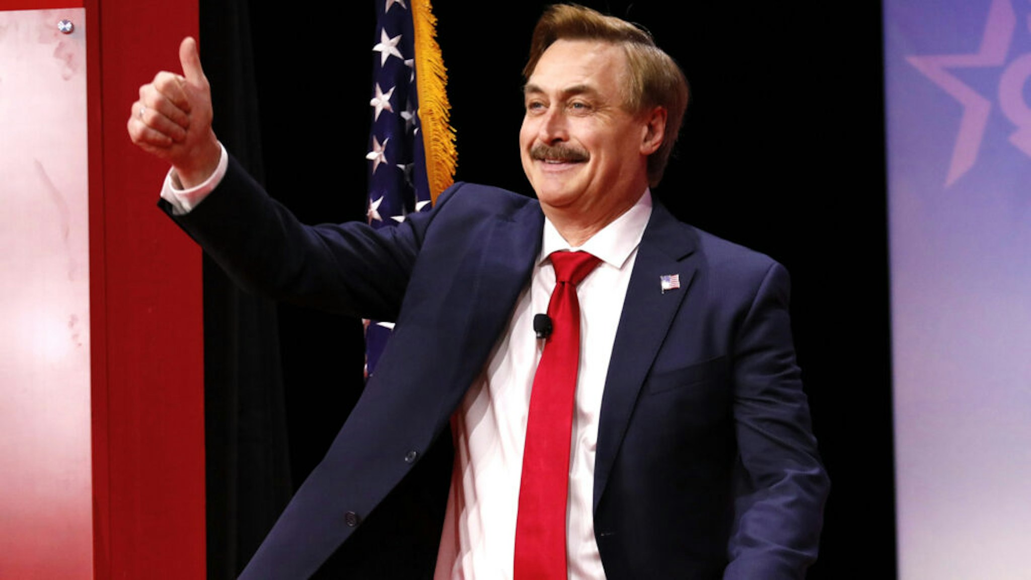 Mike Lindell, president and chief executive officer of My Pillow Inc., arrives to speak at the Conservative Political Action Conference (CPAC) in National Harbor, Maryland, U.S., on Thursday, Feb. 28, 2019. President Trump will attend this year's Conservative Political Action Conference on his return from a summit with North Korea leader Kim Jong Un in Hanoi, according to a White House official.