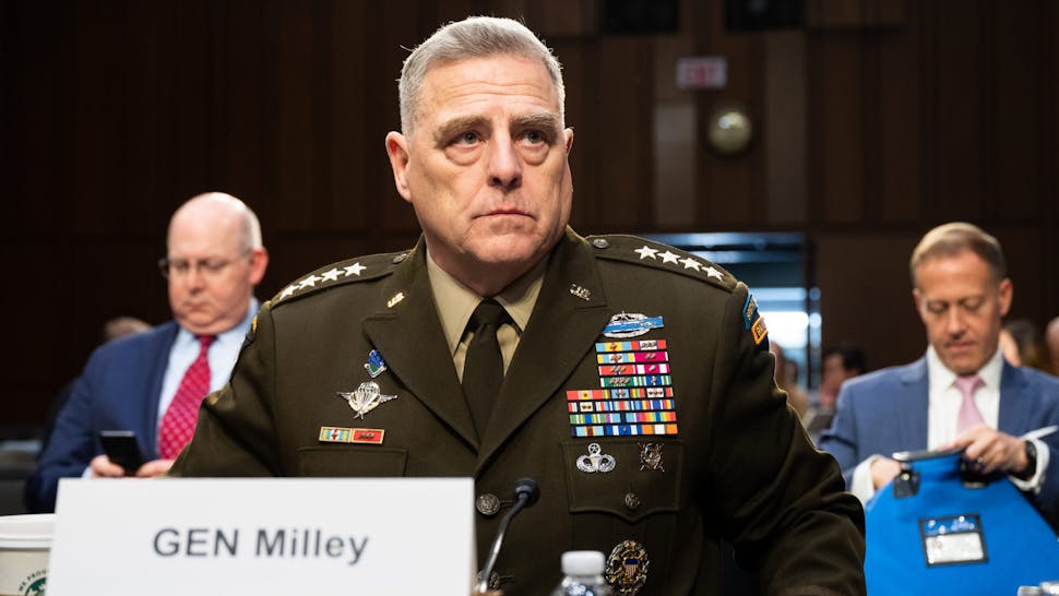 Senate Committee on Armed Services hearing in Washington, US WASHINGTON, DC, UNITED STATES - MARCH 4, 2020: General Mark Milley, Chairman Of The Joint Chiefs Of Staff, at a hearing of the Senate Committee on Armed Services