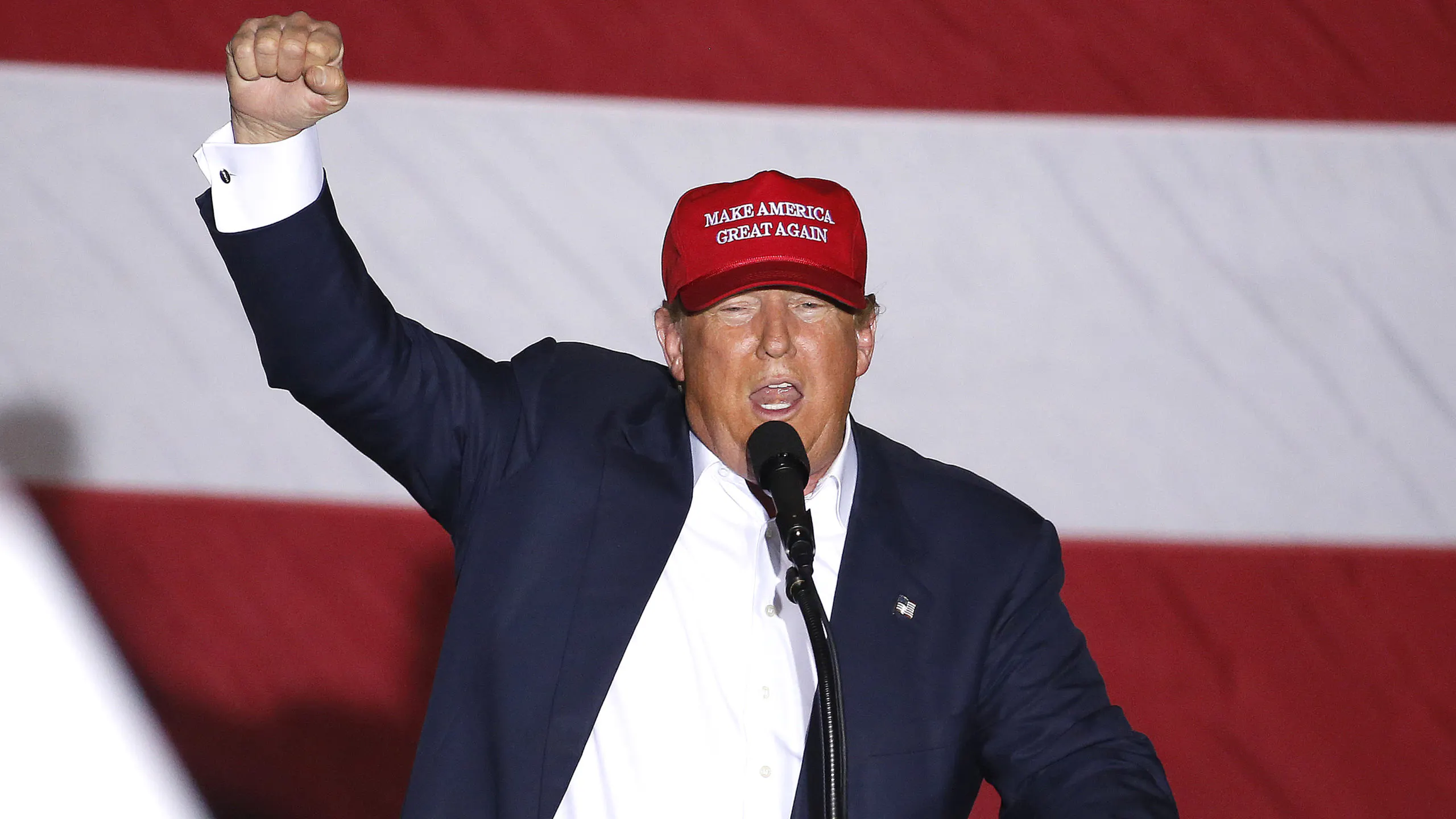 Republican presidential candidate Donald Trump speaks at a rally on March 13, 2016 in Boca Raton, Florida. Primary voters head to the polls on March 15th in Florida. Primary voters head to the polls on March 15th in Florida.