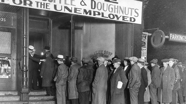Notorious gangster Al Capone attempts to help unemployed men with his soup kitchen "Big Al's Kitchen for the Needy." The kitchen provides three meals a day consisting of soup with meat, bread, coffee, and doughnuts, feeding about 3500 people daily at a cost of $300 per day.