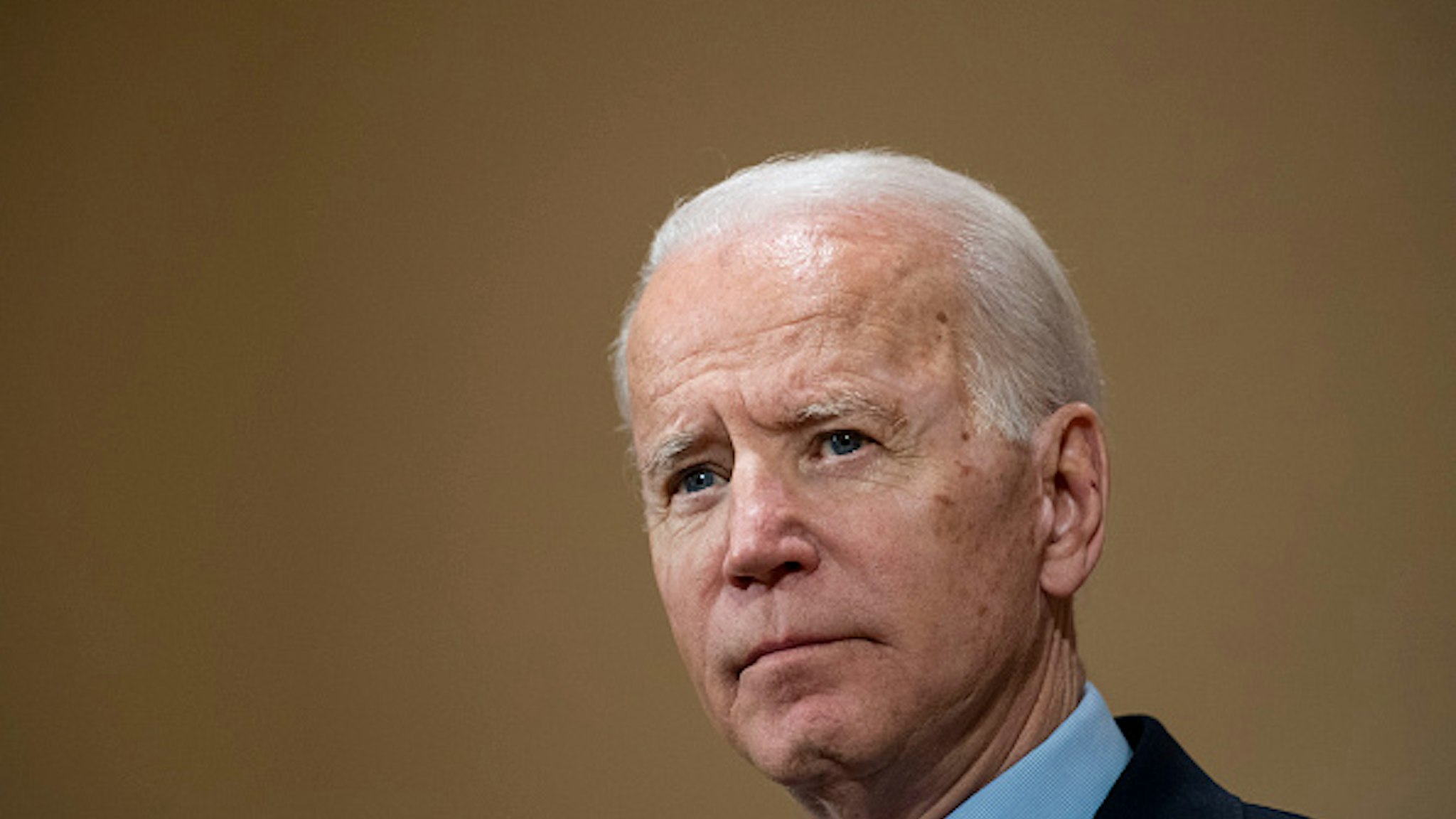 COLUMBUS, OH - MARCH 10: Former Vice President Joe Biden speaks at the Driving Park Community Center in Columbus, OH on March 10, 2020.